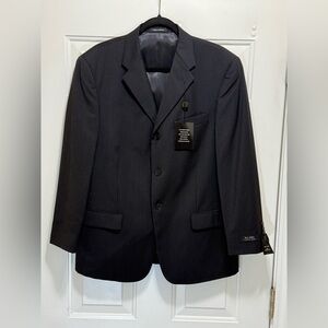 Axcess Claiborne Men's 100% Wool Coat Jacket Blazer
Black Stripe Size 40S NWT